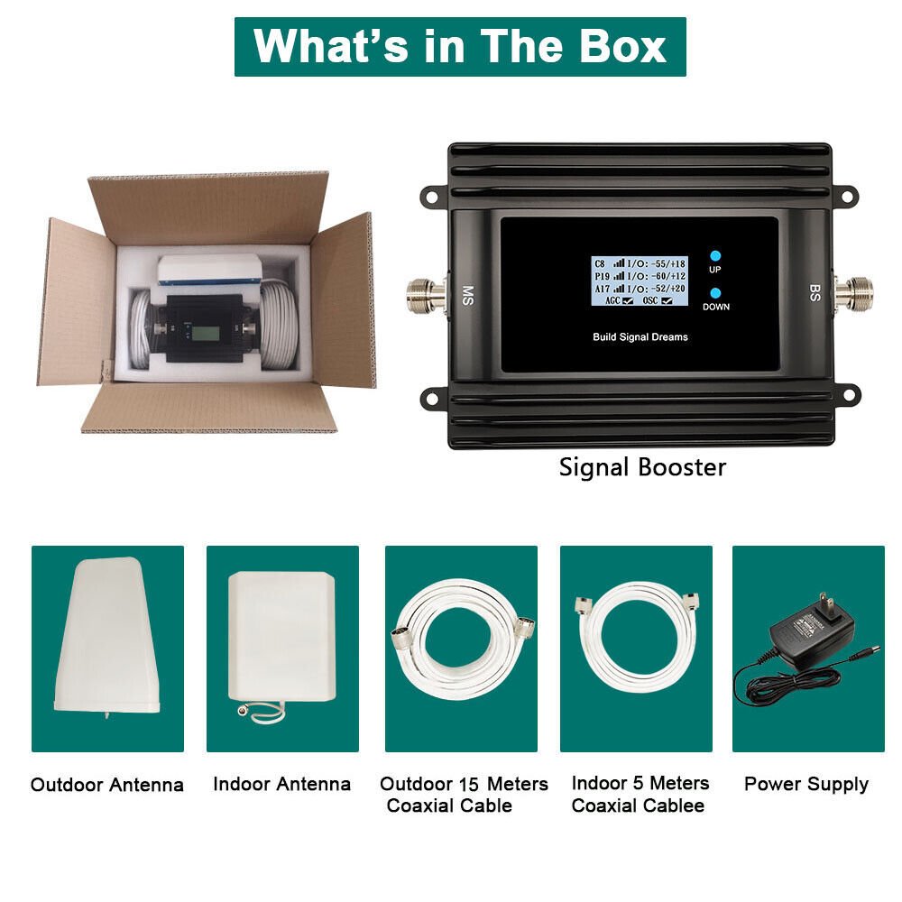 Mobile Signal Booster 2G 3G 4G Tri Band 900/1800/2100Mhz 5G Repeater Amplifier Smart LCD Tuya App Remotely Manage